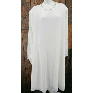 New Vtg Saint Joval Dress Womens Plus Size 26 White Rayon Rhinestones